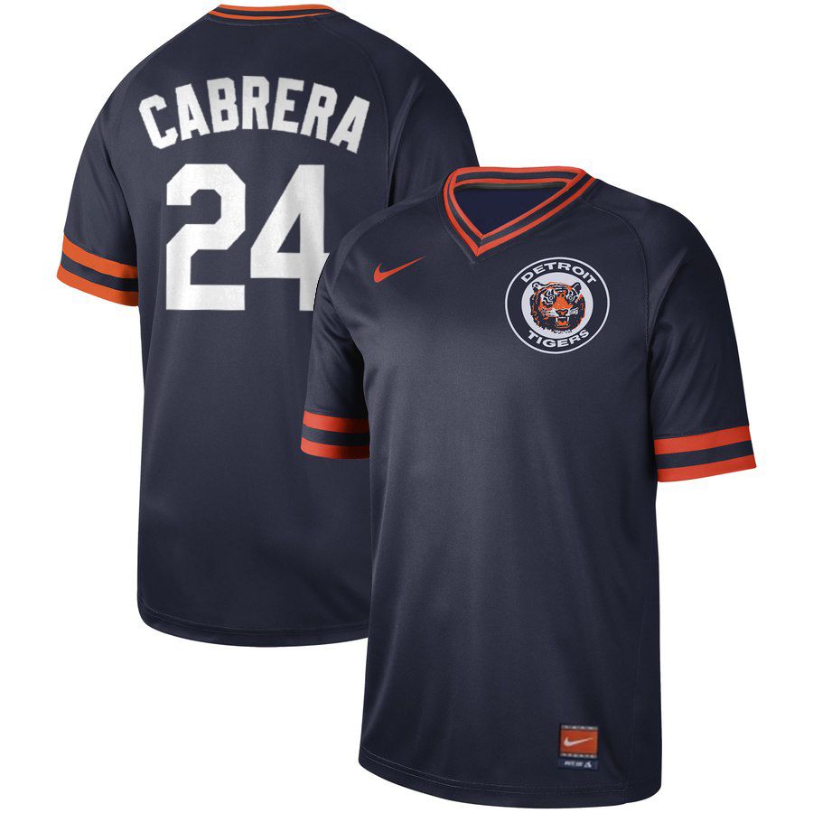 2019 Men MLB Detroit Tigers #24 Cabrera blue Nike Cooperstown Collection Jerseys->detroit tigers->MLB Jersey